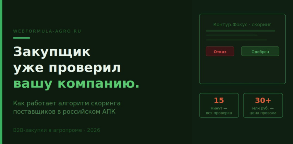 Закупщик агрохолдинга уже проверил вашу компанию. Вы об этом не знали
