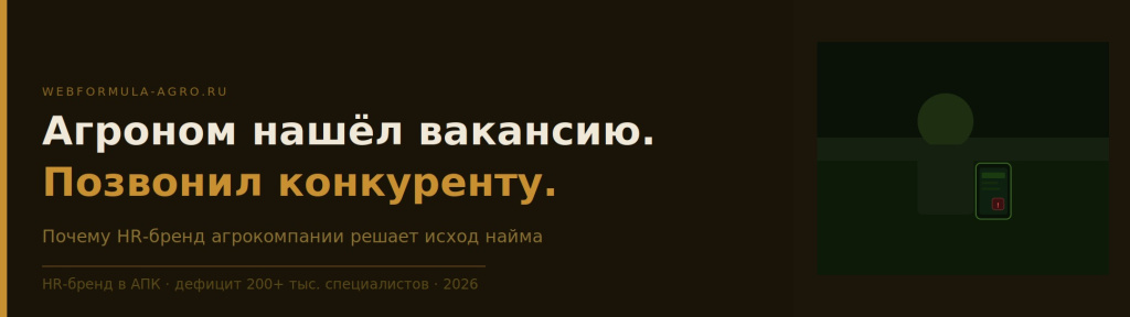 Агроном нашёл вашу вакансию. Посмотрел сайт — и позвонил конкуренту