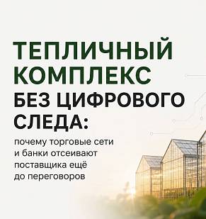 Тепличный комплекс без цифрового следа: почему торговые сети и банки отсеивают поставщика ещё до переговоров