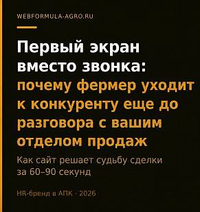 Первый экран вместо звонка: почему фермер уходит к конкуренту ещё до разговора с вашим отделом продаж