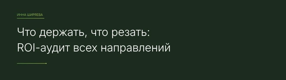 Что держать, что резать: ROI-аудит всех направлений