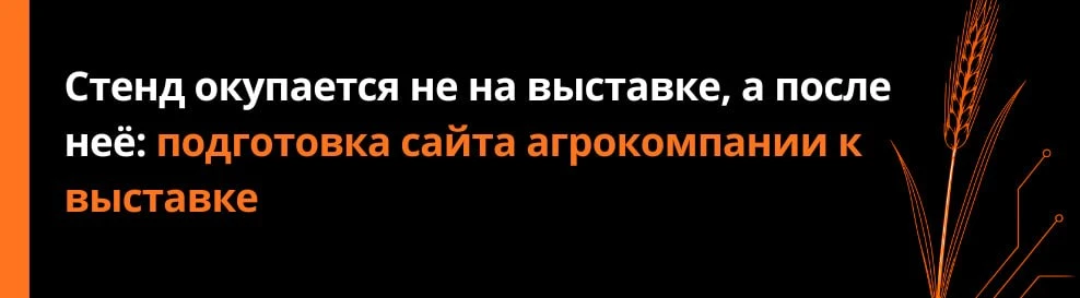 Стенд окупается не на выставке, а после неё: подготовка сайта агрокомпании к выставке