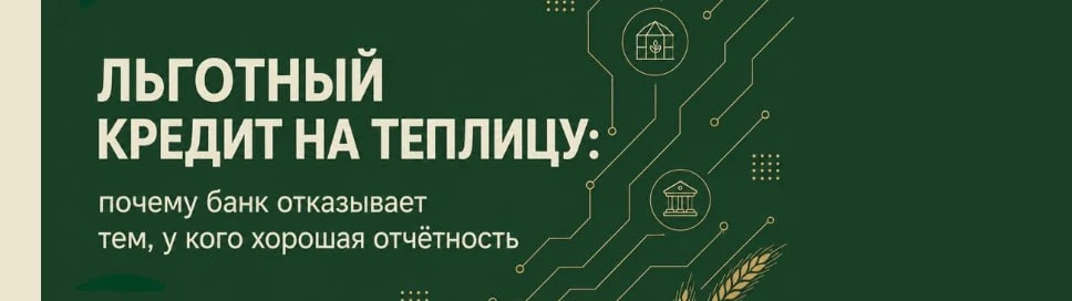 Льготный кредит на теплицу: почему банк отказывает тем, у кого хорошая отчётность