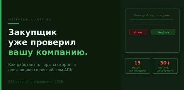 Закупщик агрохолдинга уже проверил вашу компанию. Вы об этом не знали